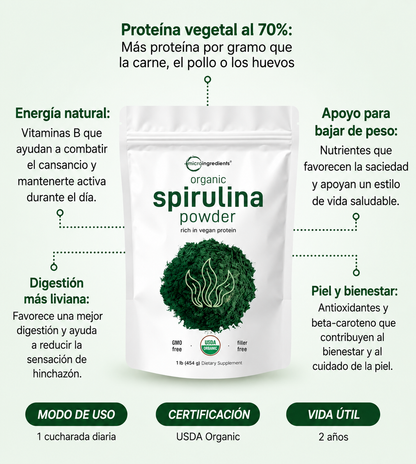 EL ALIMENTO QUE ESTÁ AYUDANDO A MILES DE MUJERES A QUEMAR GRASA — ESPIRULINA ORGÁNICA